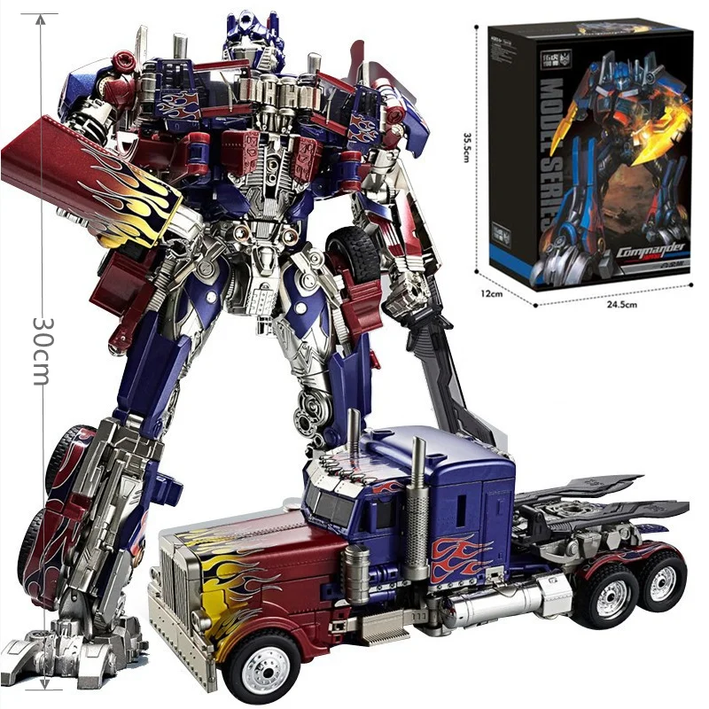 Juguetes de Robots Transformables de 30CM, Figura de Robot Optimus Commander de Aleación, Modelo de Regalo