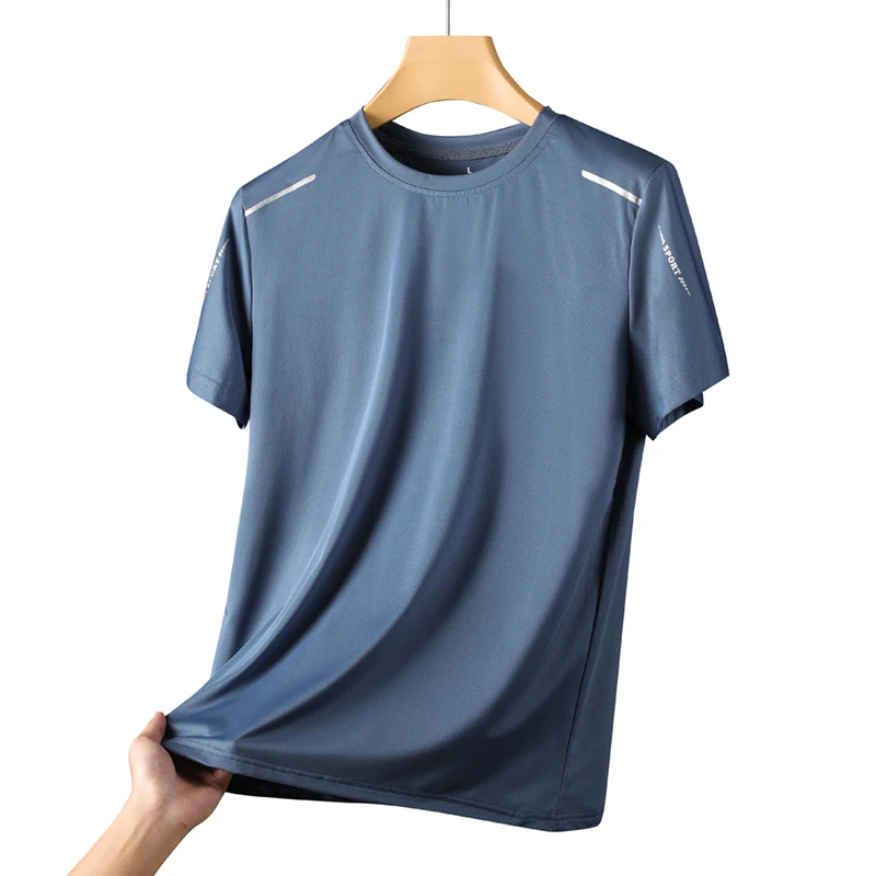 CHRLCK-camisetas de secado rápido para correr para hombre, camisetas transpirables para senderismo y pesca, Camisa corta para deportes al aire libre de elasticidad suave, verano