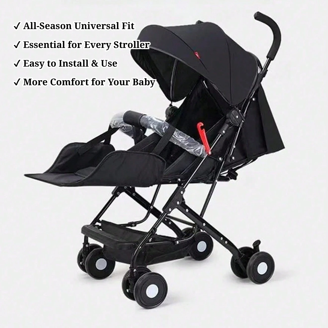 Almohadilla de extensión para asiento de cochecito de bebé, almohadillas de descanso para pies de cochecito infantil, alfombrillas de extensión para dormir al aire libre, reposapiés para bebé, cojín cómodo.