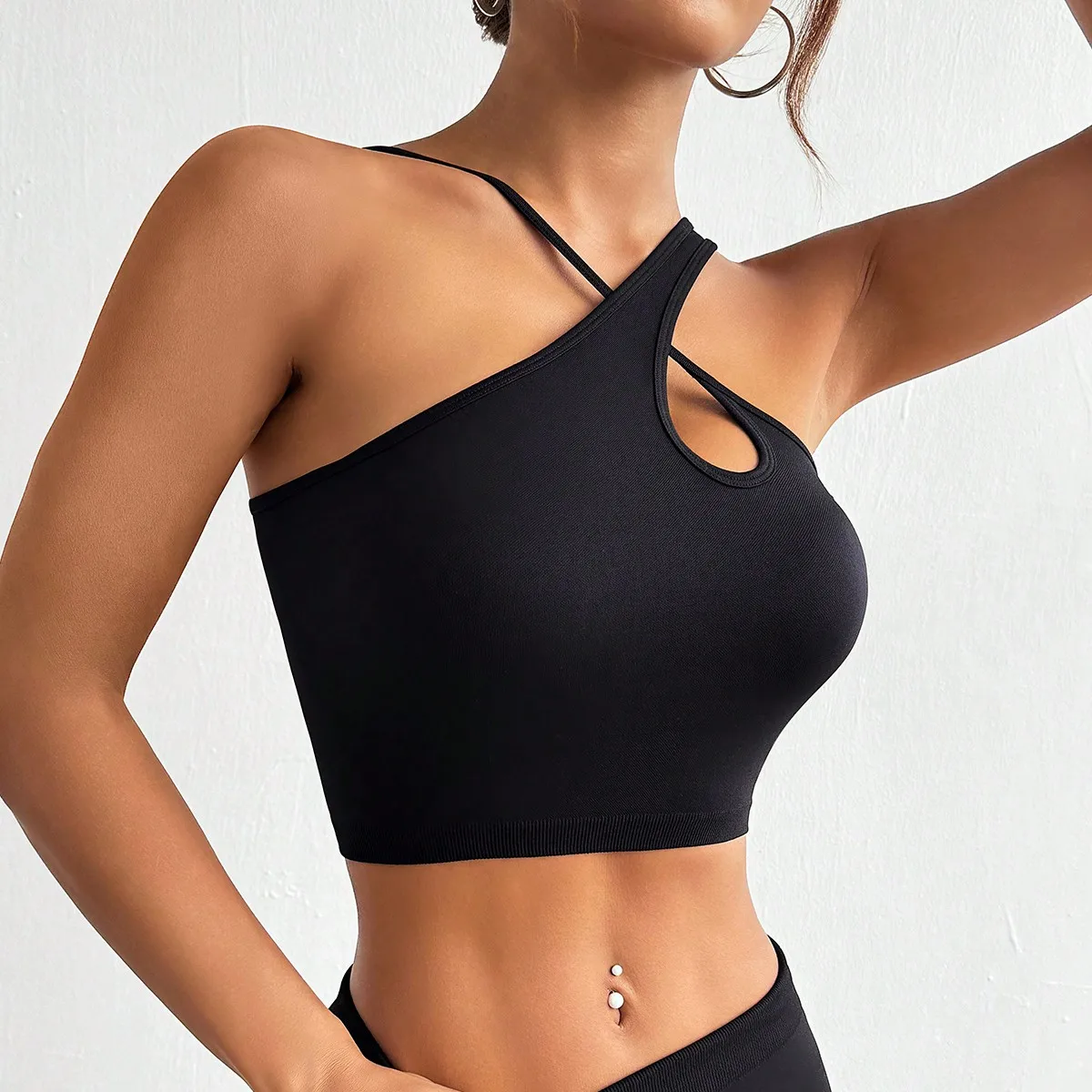 Sujetadores de Yoga para mujer, ropa interior Sexy con tirantes, belleza en la espalda, Push Up, deportes, Top corto para correr, ropa de Yoga