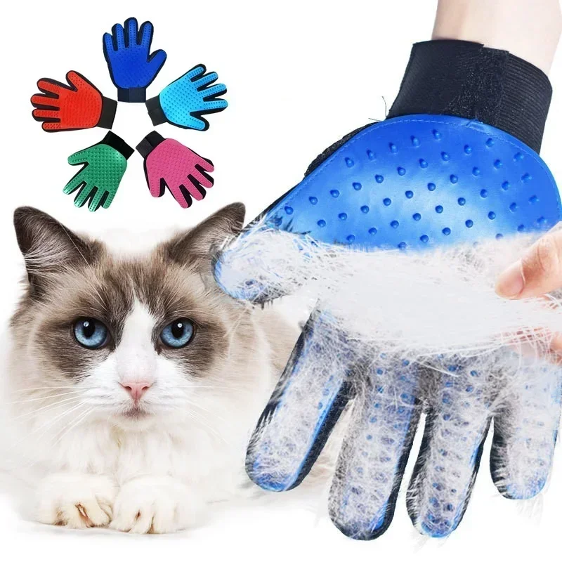 Guante de aseo para gatos, cepillo Deshedding para pelo de mascotas, peine, limpieza de perros, guante de masaje, accesorios