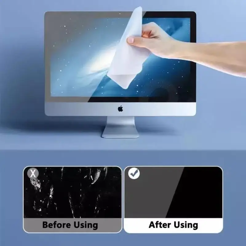 Limpiador de pantalla de paño de pulido de gamuza doble, limpiaparabrisas para MacBook, iPad, iPhone, Apple Watch, suministros de limpieza, 1/5/10 Uds.