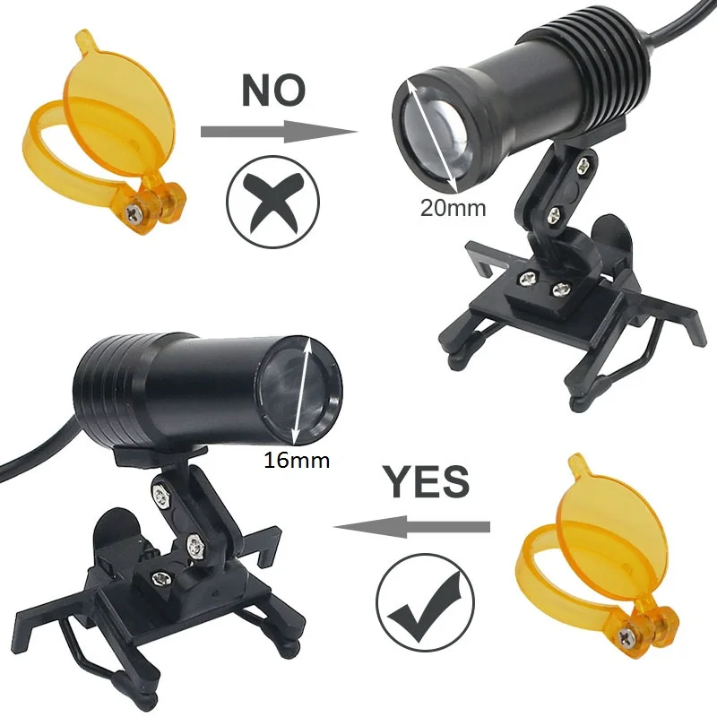Filtro amarillo para faro LED, lupas dentales, útil iluminación de laboratorio, accesorios de lupa Binocular óptica