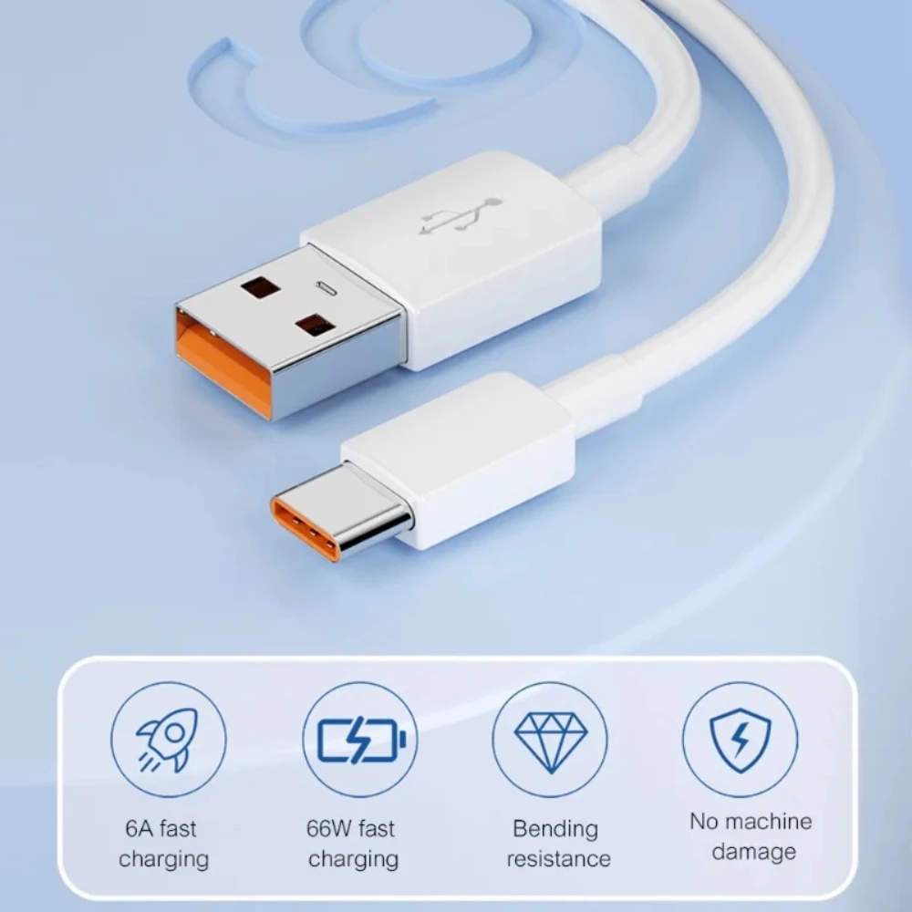 NNBILI Mini Cable USB 1M 2M 3M 8M 10M 12M tipo C 6A dispositivo de carga rápida cámara PS5 VR Cable de carga Universal