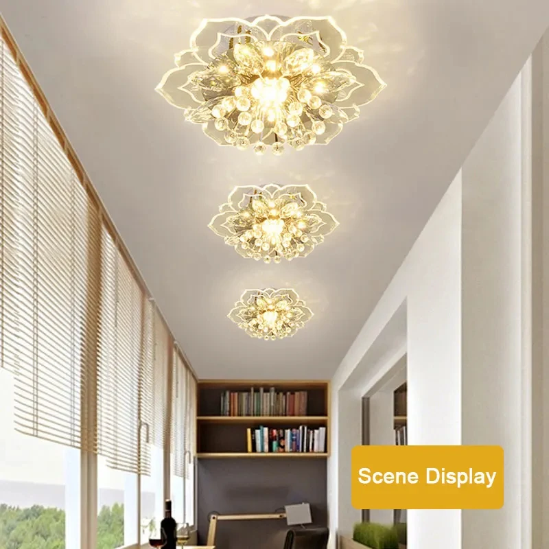 Lámpara de techo LED moderna, lámpara de techo de cristal, candelabro de dormitorio, iluminación interior para sala de estar, decoración del hogar, candelabro Led