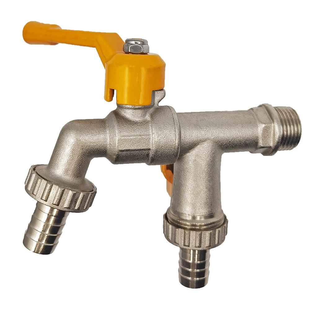 Adaptador de grifo de manguera de jardín, conector de tanque de agua IBC de 1/2 pulgadas, riego de 2 vías y 1 vía, junta de grifo de latón, válvula de bola de repuesto