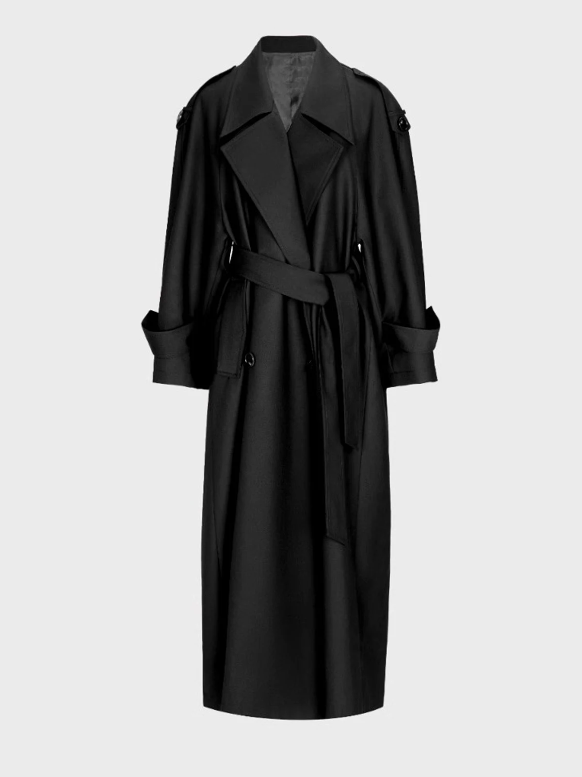 Lautaro primavera otoño gabardina de gran tamaño caqui Extra larga de color morado oscuro para mujer abrigo elegante de lujo con doble botonadura 2025