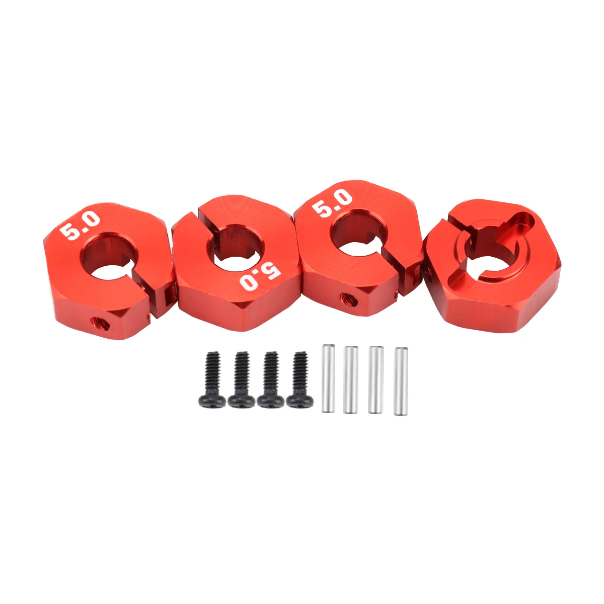 Adaptador de aluminio de 5/6/7/8/9/10/11/12mm, buje de transmisión hexagonal de 12mm con tornillos de pasador para camión con pista automática RC HSP HPI Tamiya Traxxas Slash