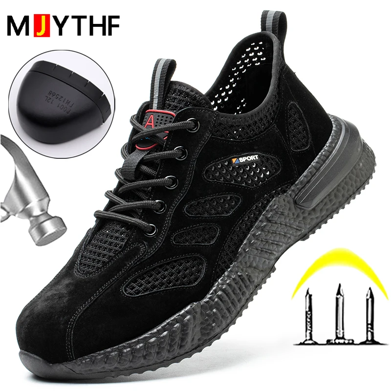 Zapatos de seguridad transpirables para el trabajo, zapatos con punta de acero, antiaplastamiento, antipuñaladas, zapatos indestructibles, botas de protección para hombre