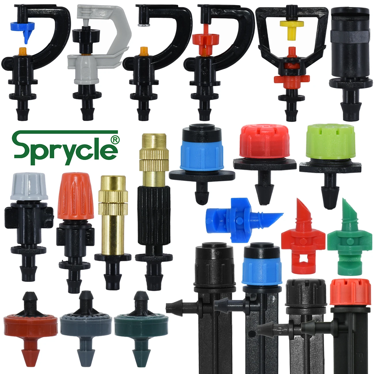 Sprycle-aspersor de riego para jardín, gotero de riego por goteo para invernadero, emisor de niebla ajustable, boquilla giratoria de micropulverización, 1/4 pulgadas