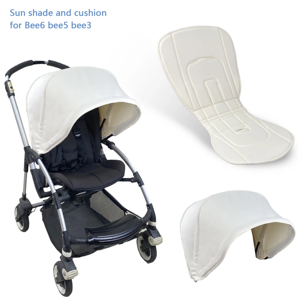 Toldo parasol para cochecito de bebé, dosel y cojín de asiento para Bugaboo Bee6 Bee5 Bee3, cubierta para cochecito a prueba de rayos UV, accesorios para cochecito de bebé