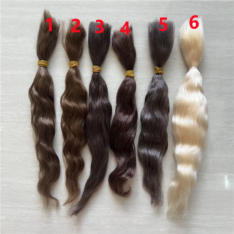 Lo último en Mohair puro para muñeca Reborn/Muñeca BJD marrón té dorado marrón 6 colores muñeca Reborn accesorio de muñeca Mohair enraizado a mano