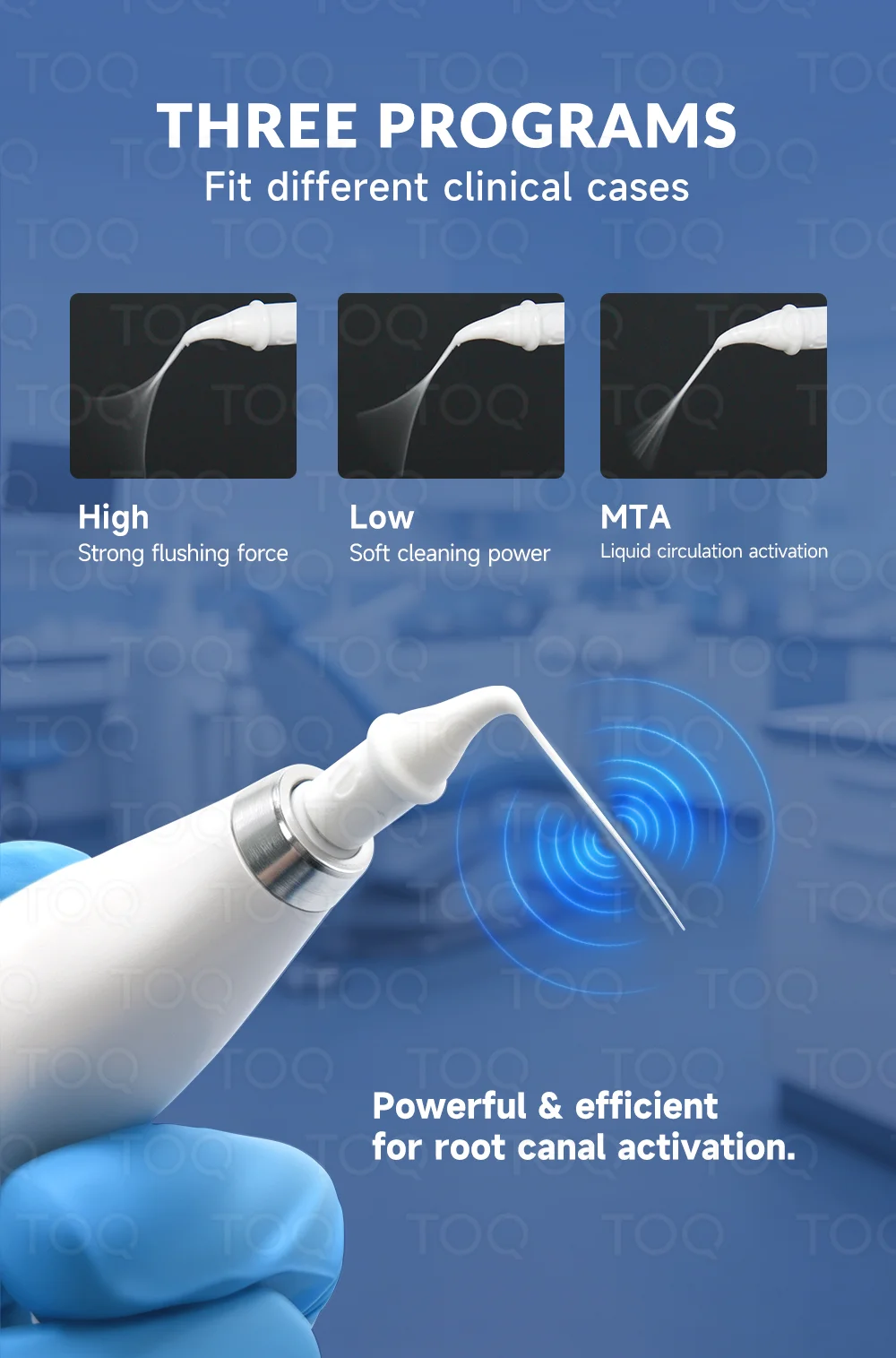 Puntas de irrigación endodóntica desechables TOQ TOP, punta activadora sónica endodóntica para la limpieza de conductos radiculares, consumible para clínicas dentales.