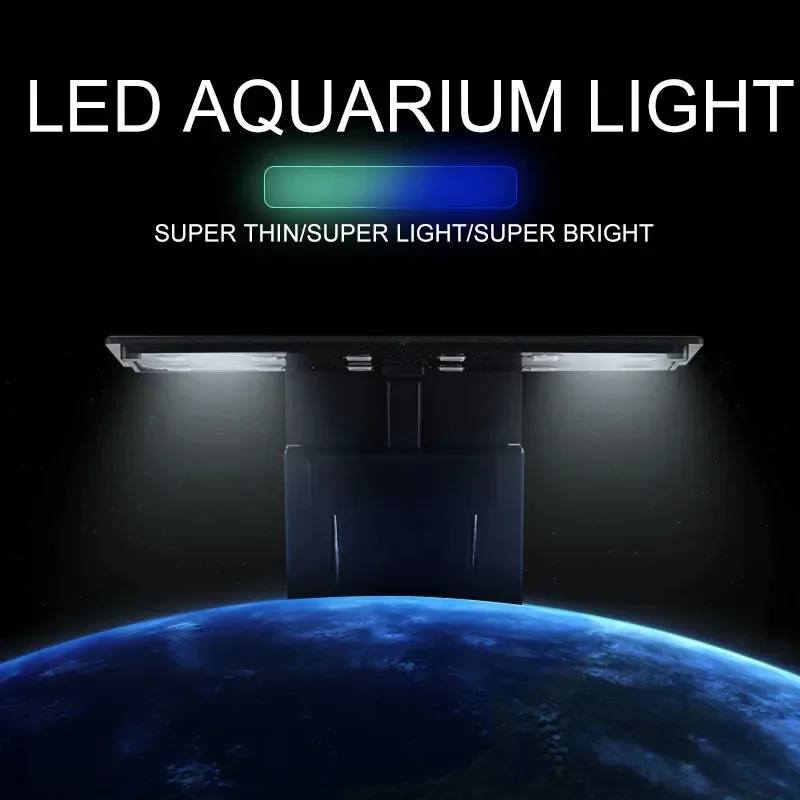 Luz LED súper delgada para acuario, iluminación para plantas, luz de cultivo de 5W/10W/15W, iluminación para plantas acuáticas, lámpara con Clip impermeable para pecera