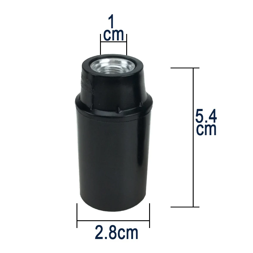 Portalámparas de baquelita autoblocante E27 negro, tornillo de tapa de aluminio E14, cabezal de luz LED, Base de bombilla de escritorio para suelo, 4A, 250V