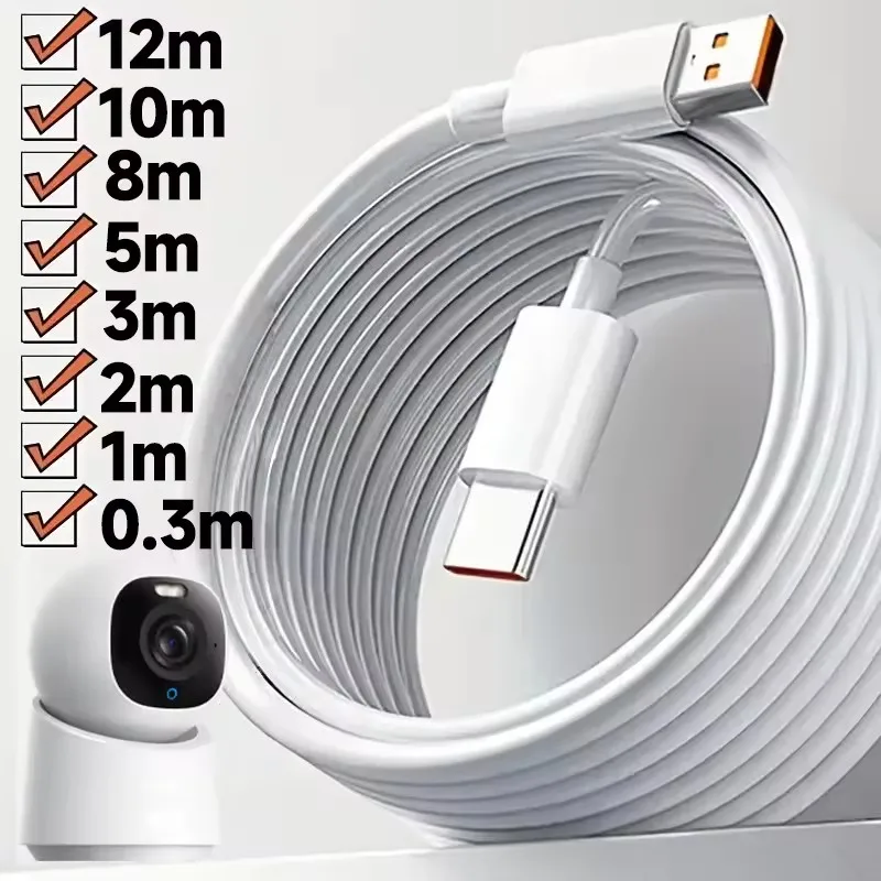 Cable de Extensión Micro USB Extra Largo de 10M 5M 3M 2M 1M, Cable de Datos Universal con Puerto Tipo C para Dispositivos Xiaomi, Samsung, Cámara, PS5, PS4