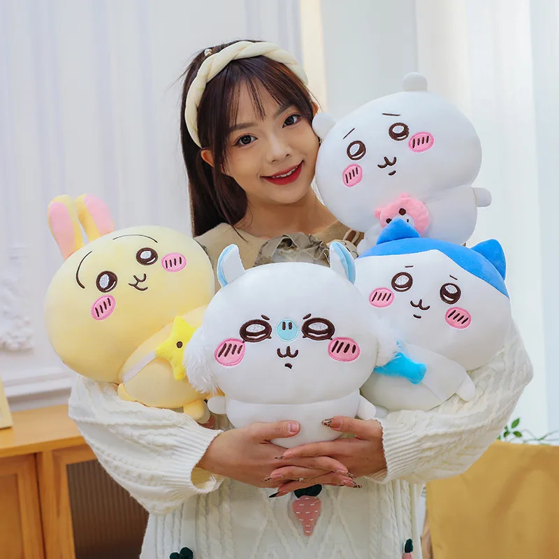Nuevos muñecos de peluche Kawaii Hachiware Momonga de 30-80cm, son suaves pero no se deforman fácilmente, decoración de habitación de felpa, regalo de cumpleaños