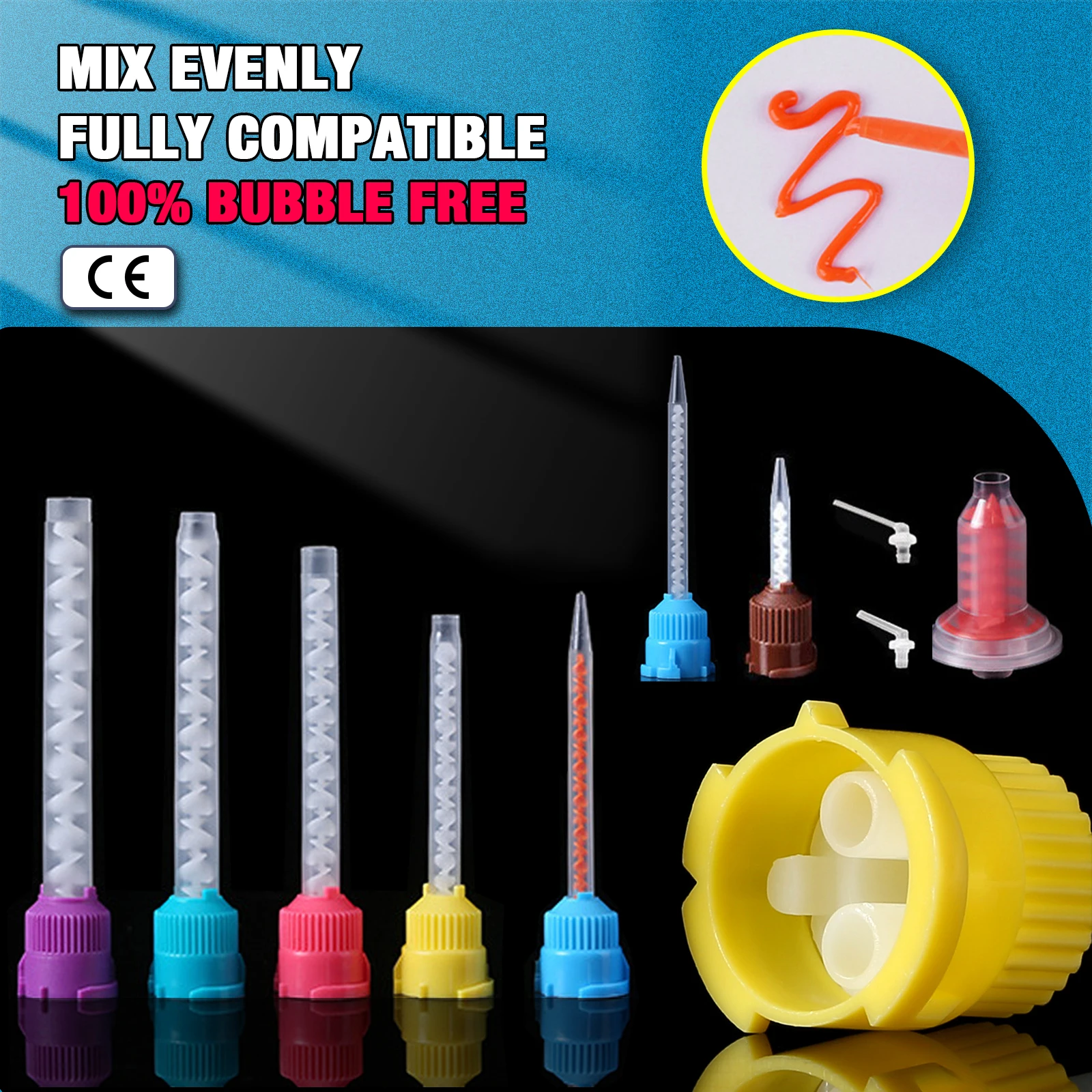 50/100 Uds puntas de mezcla Dental 1:1 puntas de silicona Dental pistola de impresión puntas de mezcla materiales dentales suministros dentales tubo de mezcla