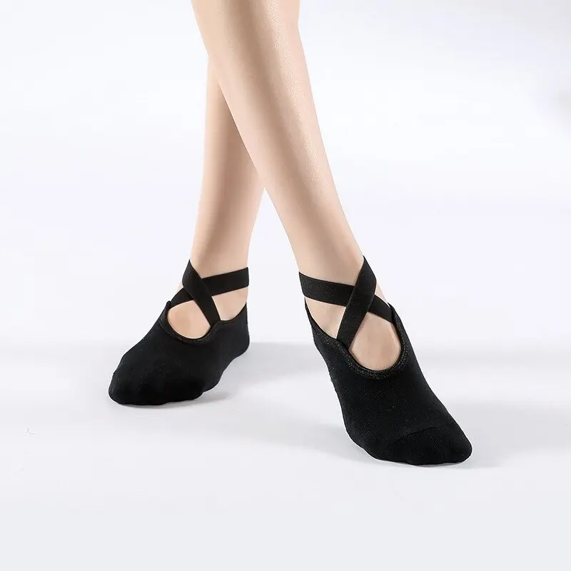 Calcetines de Pilates antideslizantes de alta calidad para mujer, calcetines de Yoga de vendaje transpirable, calcetines deportivos de Ballet de Barre de baile y Fitness de algodón