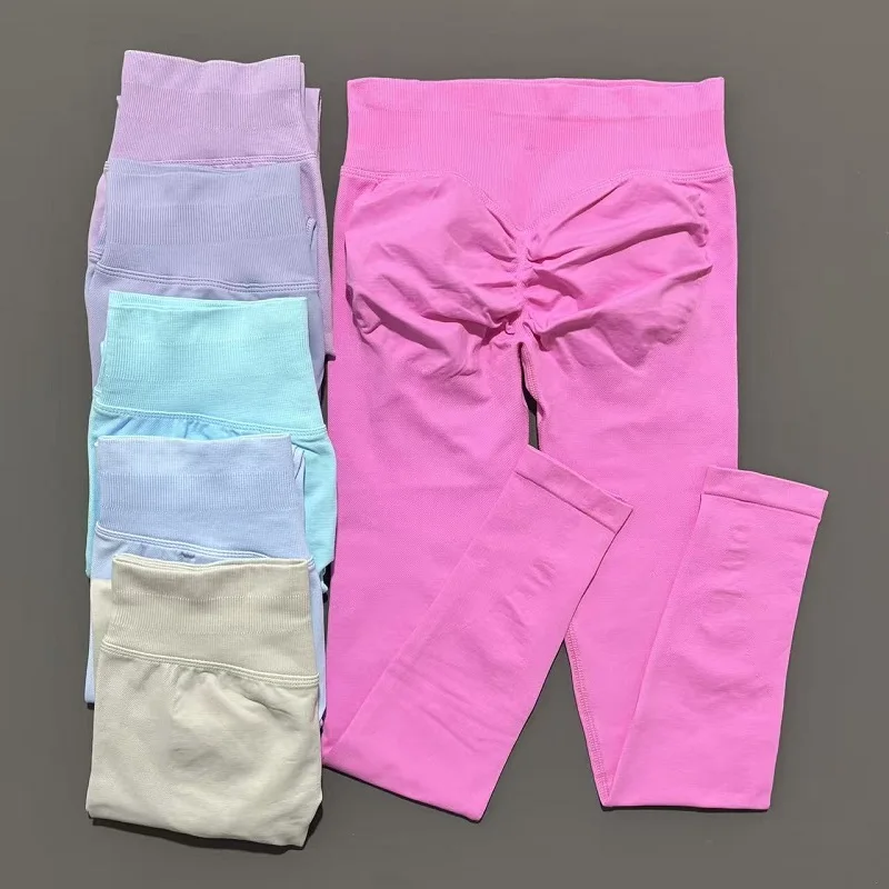 Mallas deportivas para mujer, pantalones largos de Yoga sin costuras, mallas elásticas para ejercicio, ropa deportiva para correr en bicicleta, pantalones de entrenamiento para gimnasio