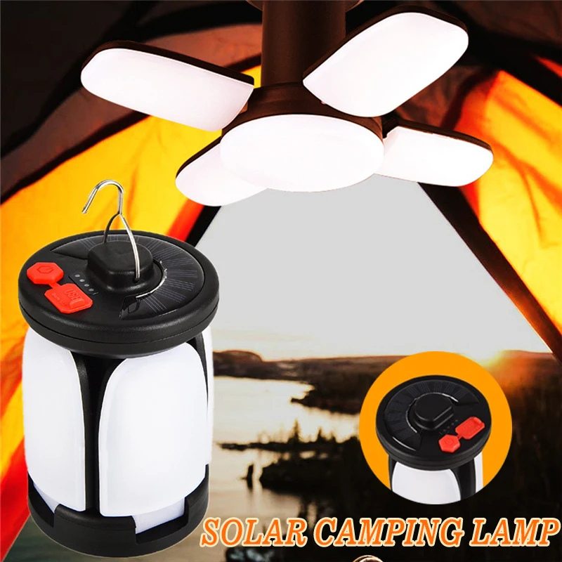 Lámpara Solar de hoja LED para exteriores, iluminación colgante de emergencia, recargable por USB, para tienda de campaña, pesca y viaje, 1-5 piezas