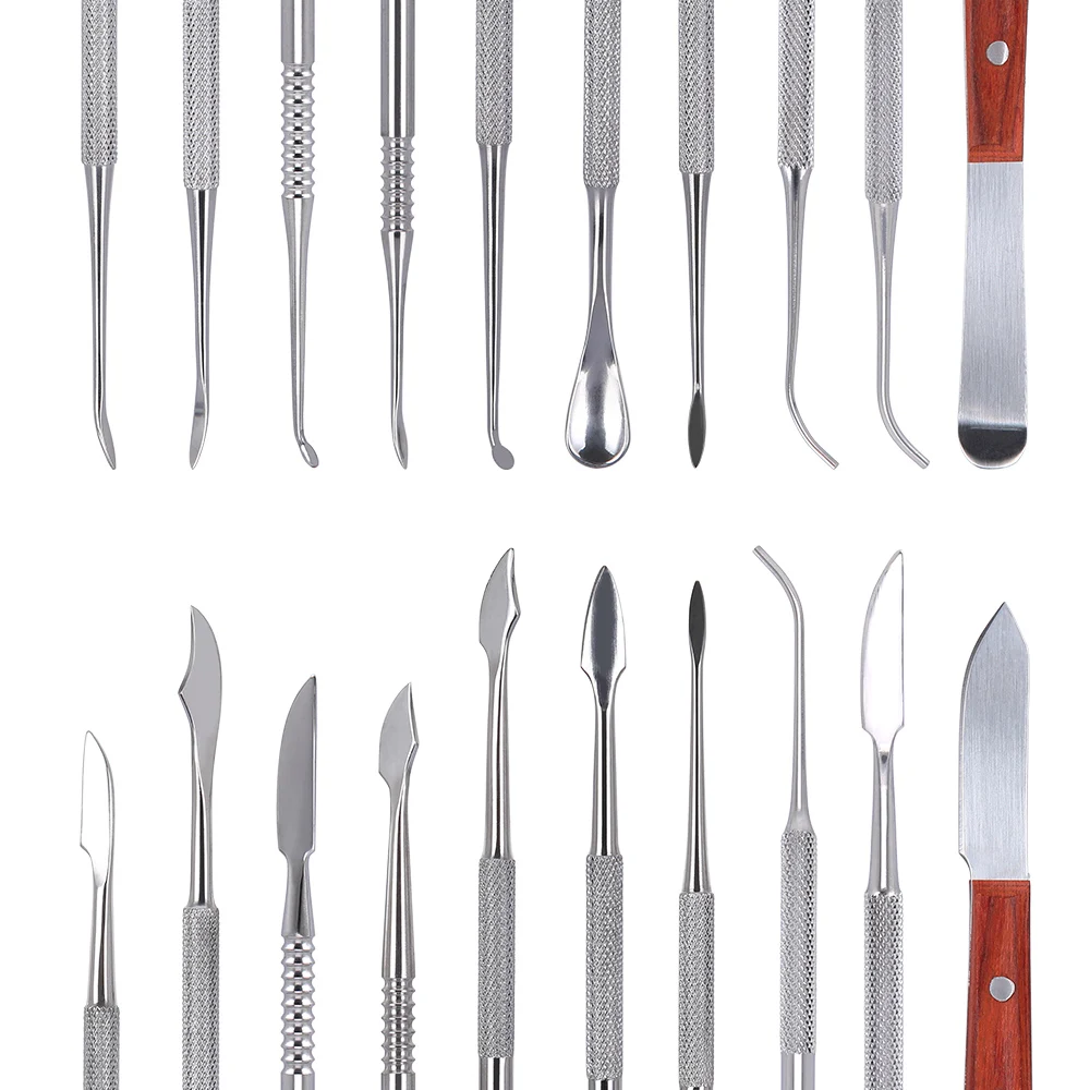 Juego de 10 Espátulas Dentales, Cuchillo para Yeso, Herramienta Práctica y Versátil para Tallar Cera Dental, Instrumentos de Odontología