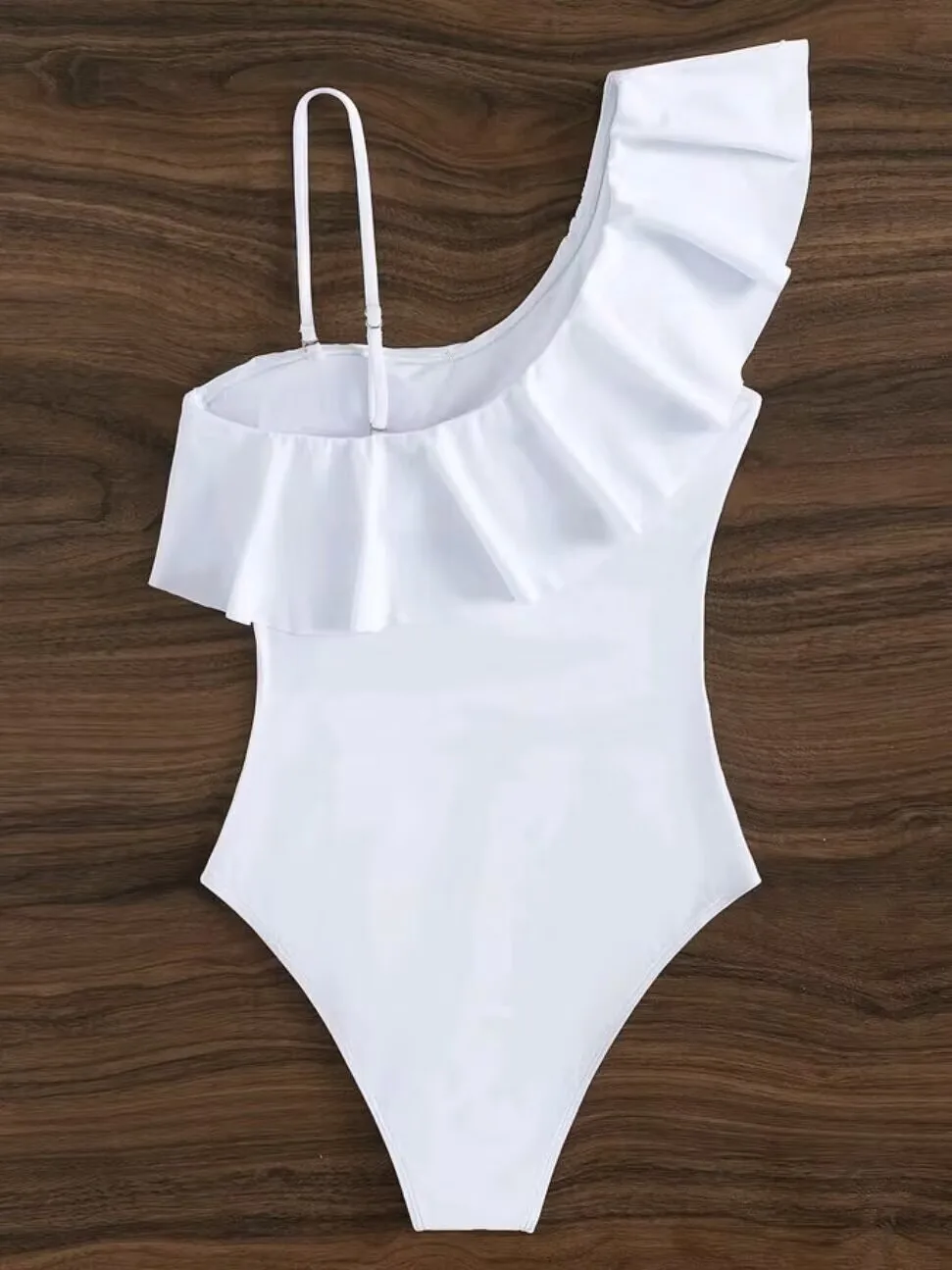 Traje de Baño de Una Pieza con Volantes y Malla en Contraste para Mujer 2026 - Bodysuit Deportivo para Natación y Playa