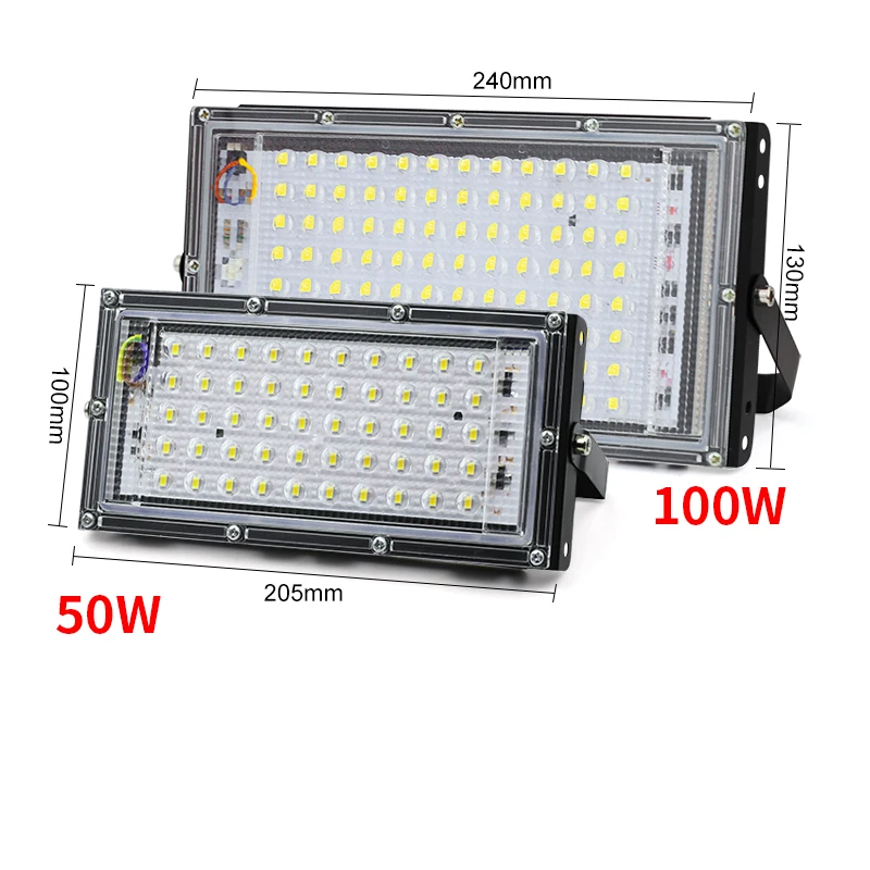 50W 100W 150W llevó la luz de inundación IP65 impermeable AC 220V reflector al aire libre reflector LED lámpara de calle luces de inundación de pared