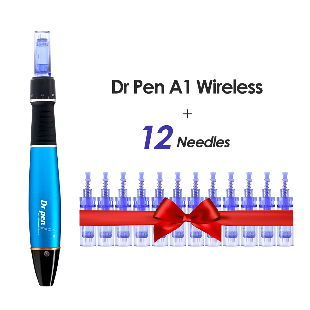 Dr Pen-pluma Derma profesional Ultima A1, microagujas, botón inalámbrico A1, 5 niveles de ajuste, cicatrices, estrías, útil