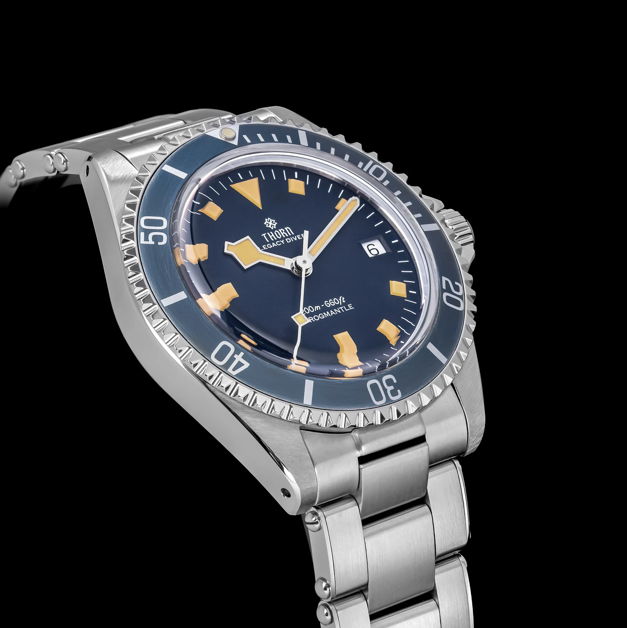 Reloj de Buceo para Hombre Thorn T023 V3 de 40 mm, Movimiento Automático PT5000, Relojes Mecánicos Vintage, Resistencia al Agua de 200 m, Zafiro