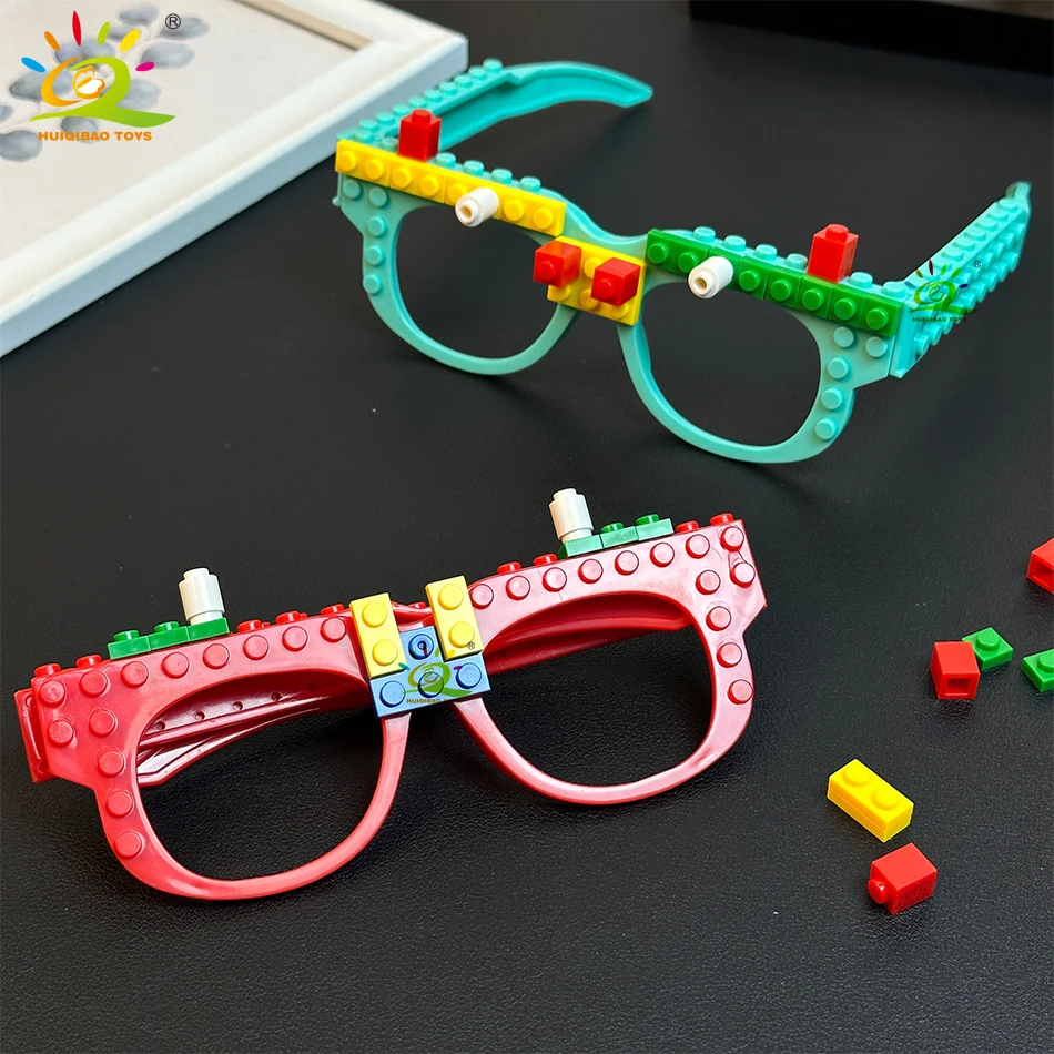 Bloques de construcción para reuniones de fiestas, marco de placa base para gafas, juguetes DIY para amigos, decoración, accesorios para gafas, ladrillos, regalo de Navidad