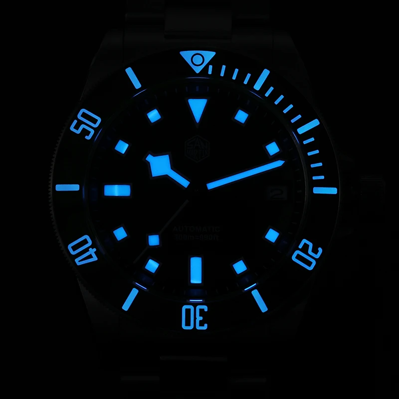 Reloj de Buceo San Martin SN0121TE de Titanio, Movimiento Automático ST2130, Titanio Grado 5, Resistente al Agua 120 Clicks, 300m