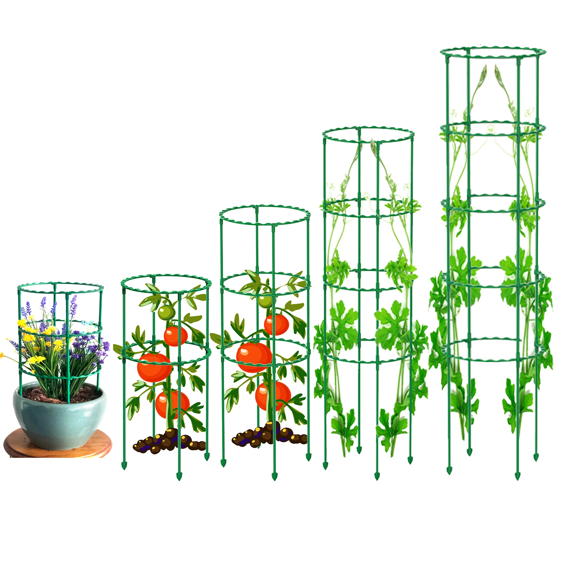 Soporte de plástico para plantas de vid, columna de soporte para plantas en maceta, flor, tomate, pila de soporte, vid, marco de escalada, 25/40/55/70/85cm