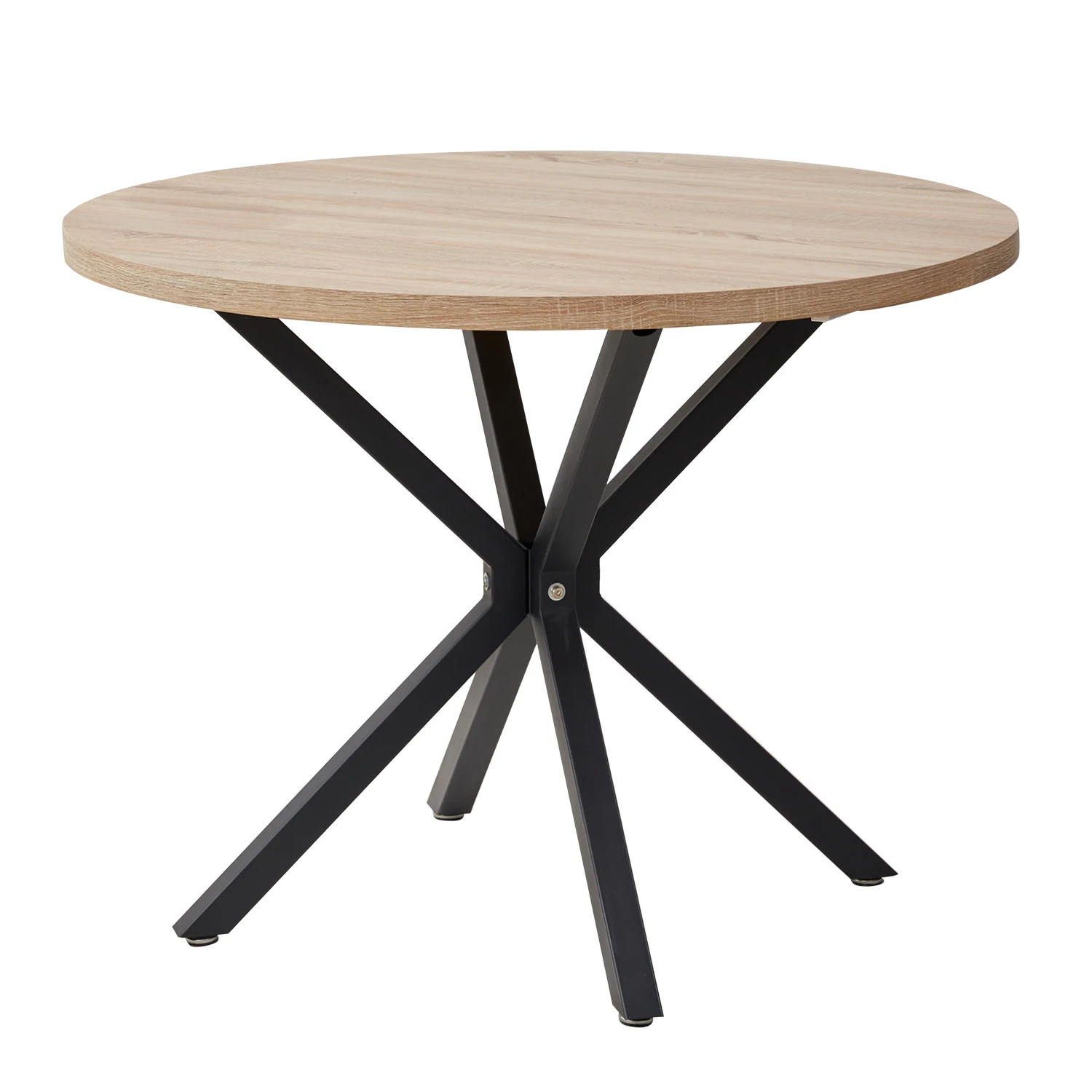 Mesa redonda nórdica, mesa de comedor de madera maciza, mesa redondeada, balcón, sala de estar, muebles para el hogar, 100CM