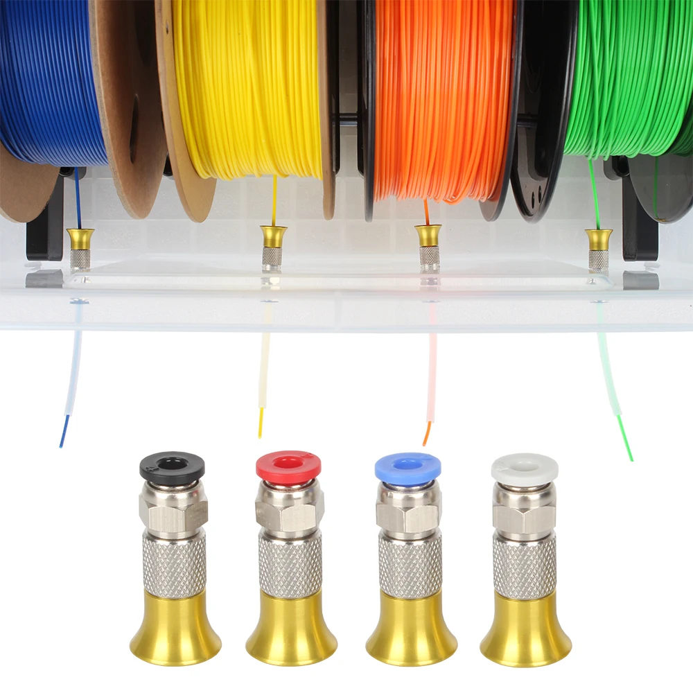 XCR-caja secadora de filamentos para impresora 3D, conector neumático con tuerca para filamentos PLA ABS, tubo de PTFE de 2,5x4mm, accesorios para impresora 3D