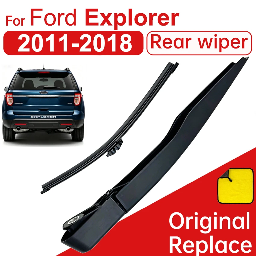 Brazo y Cuchilla del Limpiaparabrisas Trasero para Ford Explorer 2011-2018, Accesorios para Limpiar Ventanas de Automóviles, Limpiaparabrisas Traseros BB5Z17526C, BB5Z17528F