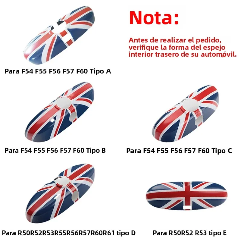 Cubierta para espejo retrovisor Interior de coche, accesorios para MINI One Cooper S JCW R50 R52 R53 R55 R56 R57 R60 F54 F55 F56 F57 F60