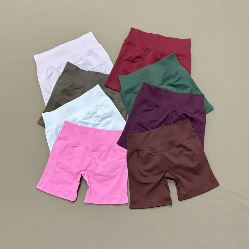 Pantalones Cortos Deportivos HISTELLO de Cintura Baja para Mujer, Color Sólido, Suaves, Elásticos, Levanta Glúteos, para Fitness, Entrenamiento, Running, Jogging, Deportes, Yoga