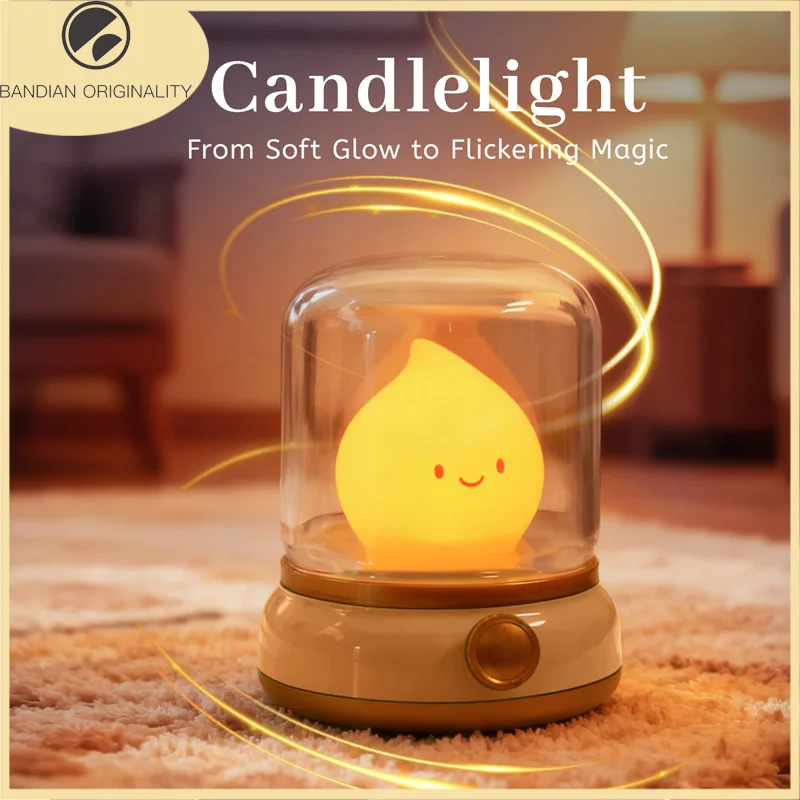 Mini lámpara de noche LED de escritorio, lámpara de mesa de dibujos animados portátil recargable por USB, creativa, para cafetería, Bar, decoración del hogar, Hotel y dormitorio