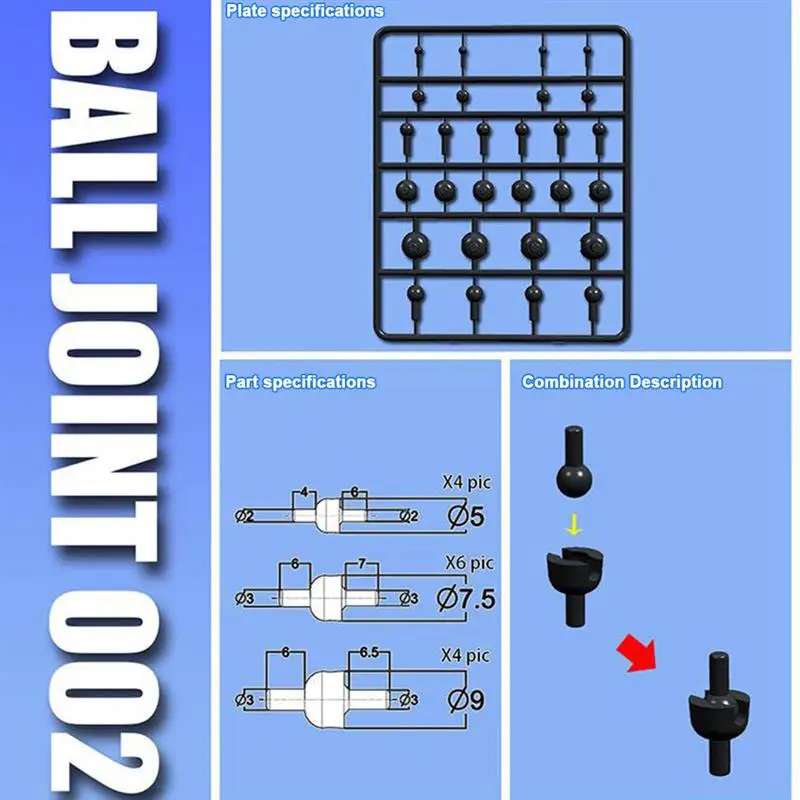 Modelo de pieza de rótula de movilidad para MG RG HG, figura de resina, detalle de rótula, movilidad, acción, piezas de construcción flexibles