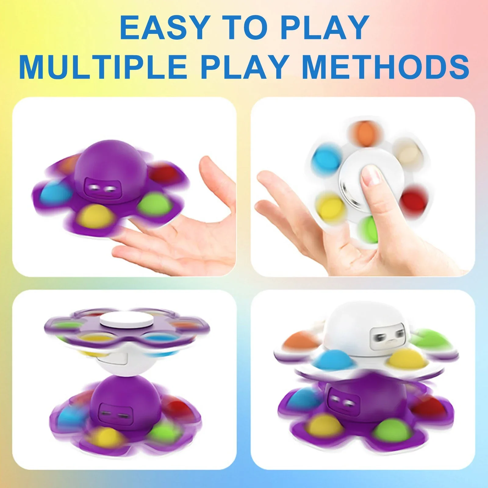 1 pieza de nuevo spinner antiestrés con burbujas, juguete sensorial que cambia de cara, spinner push popete, juguetes antiestrés para niños.