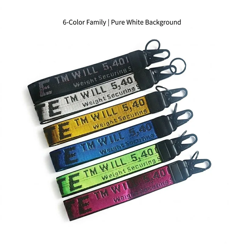 Llavero de lona para hombre con presilla táctica para cinturón, cordón para colgar llaves, estilo streetwear hip hop, para pantalones cargo, correa para llaves, hebilla metálica, accesorio para bolso, EDC