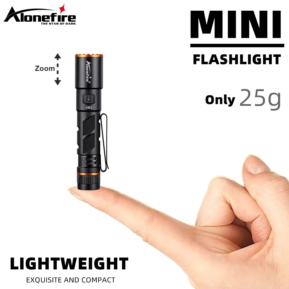 Linterna de Bolsillo LED Zoom Mini EDC de Alta Luminosidad, Recargable por USB, con Imán, Pequeña Antorcha para Campamento, Senderismo y Emergencias al Aire Libre