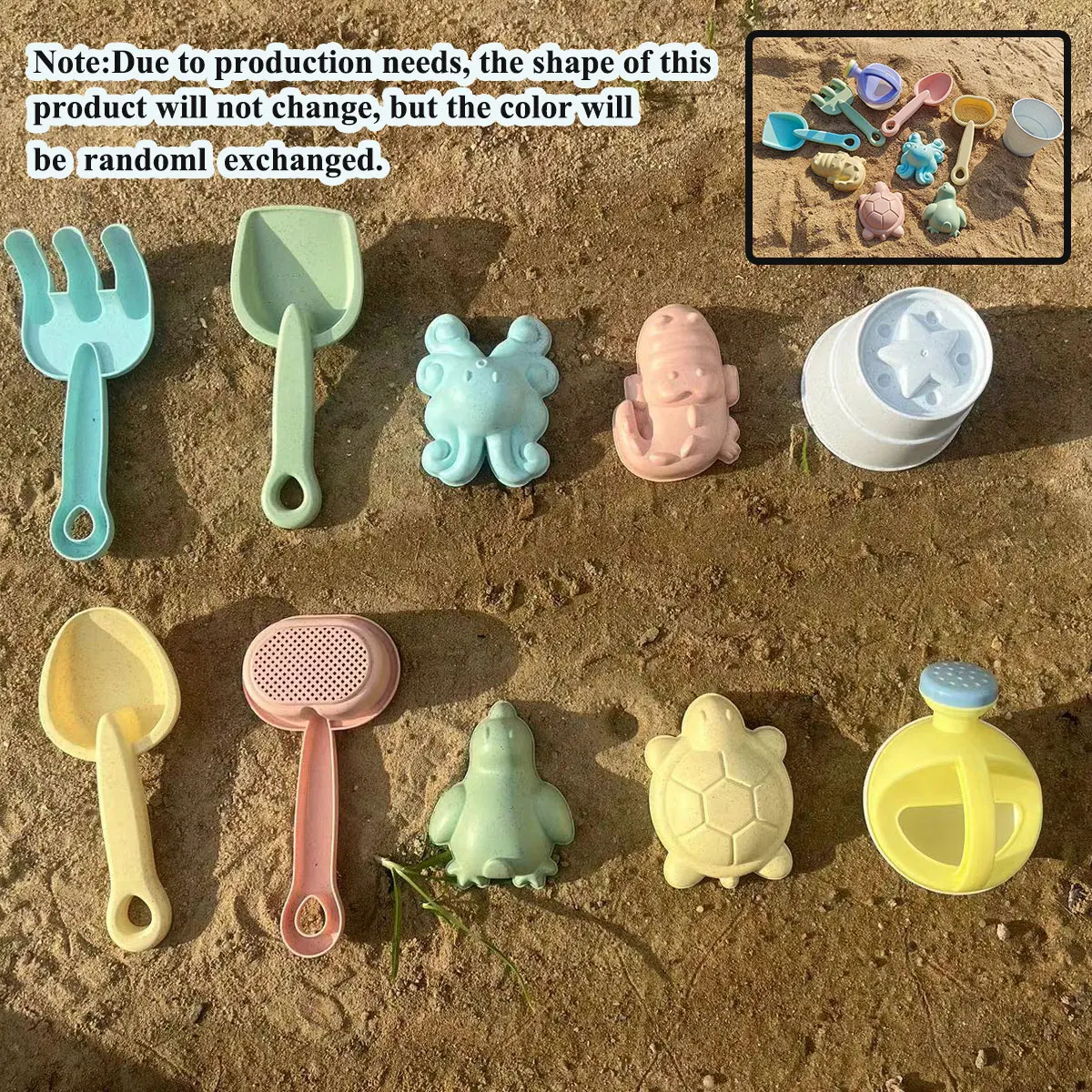 Juego de arena y agua para playa, cubo plegable, juguetes de verano para niños, juego al aire libre, accesorios para caja de arena, Color aleatorio, 11/5/1 Uds.