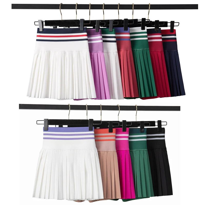 Ropa deportiva corta para mujer, conjunto de dos piezas para Fitness y Yoga, falda de tenis de cintura alta, Top corto, traje de gimnasio, ropa deportiva transpirable para mujer