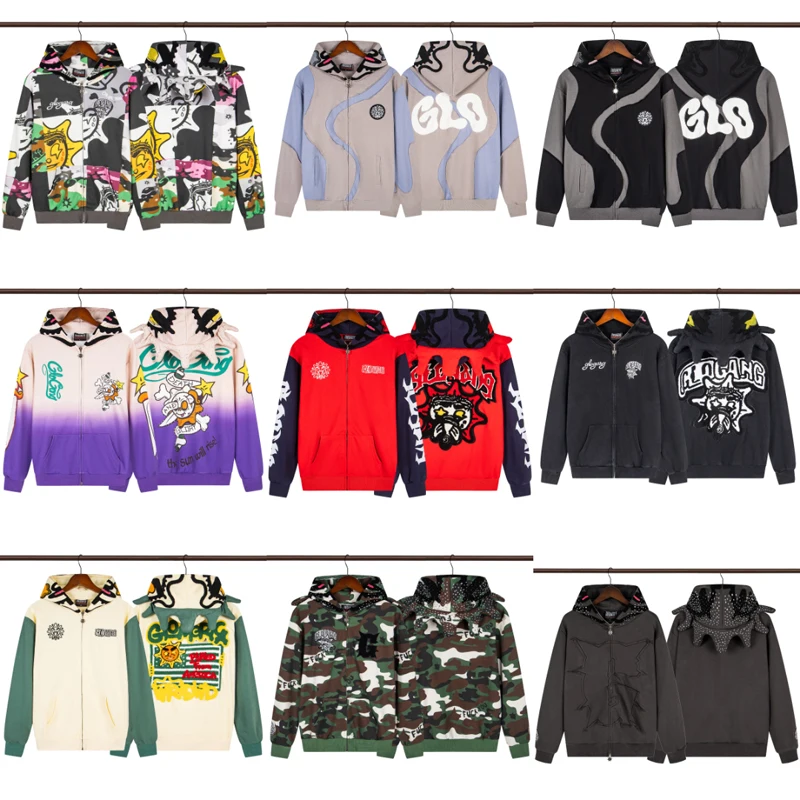 Sudadera con Capucha Glo Gang de Alta Calidad con Bordado 3D Clásico, Envío en un Día