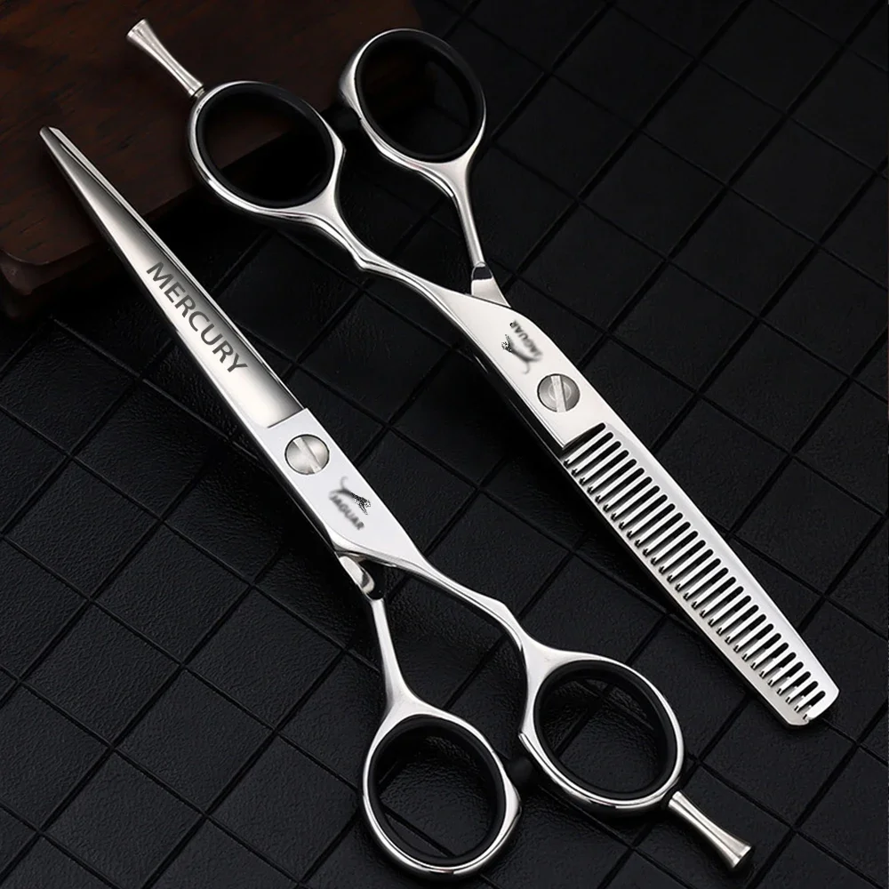 Tijeras de Peluquería Profesionales de Alta Calidad para Cortar y Entresacar Cabello, para Barberías y Salones, Juego de 5.5, 6.0, 6.5 y 7.0 Pulgadas