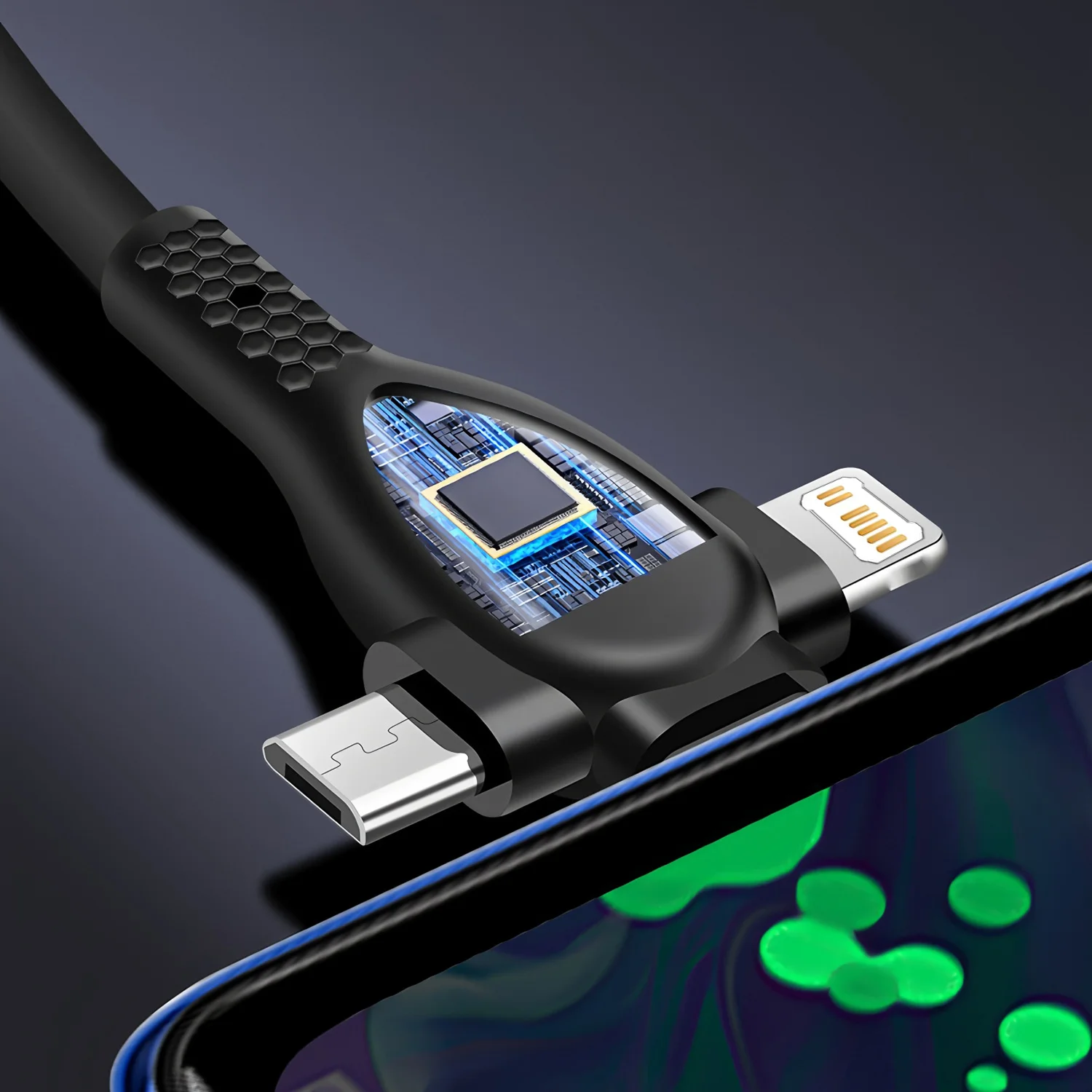 Cable USB 3 en 1, Cable cargador Micro USB tipo C, puerto USB Multi 5A, Cable de carga rápida para Xiaomi iPhone 13 14 15 Pro Max Samsung