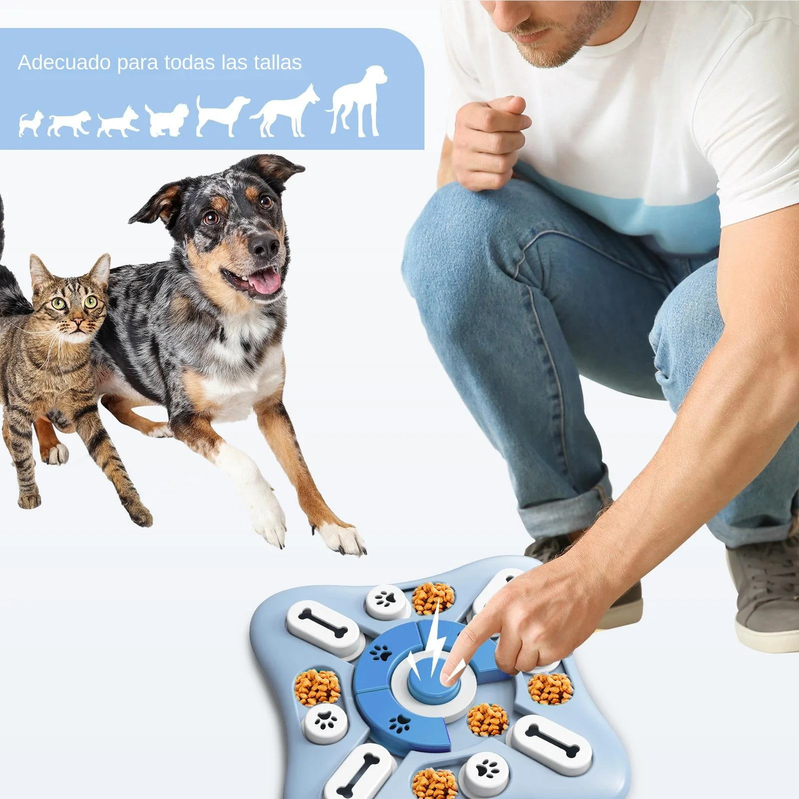 Juguetes para perros, alimentador lento, interactivo, aumento de cachorros, dispensador de alimentos IQ, cuenco antideslizante para comer lentamente, rompecabezas para mascotas, juego de entrenamiento para perros y gatos