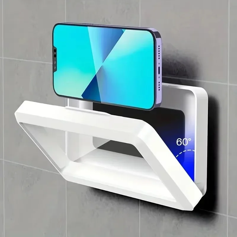 Soporte universal impermeable para teléfono celular, para pared del baño, con pantalla táctil, soporte para teléfono de ducha, a prueba de vapor, con cubierta sellada.